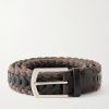 3cm Leather-Trimmed Braided Cotton and Linen-Blend Belt 3cm Leather-Trimmed Braided Cotton and Linen-Blend Belt