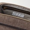 Leather-Trimmed Woven Wash Bag - E1 Leather-Trimmed Woven Wash Bag - E1
