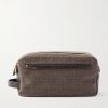 Leather-Trimmed Woven Wash Bag Leather-Trimmed Woven Wash Bag