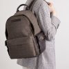 Leather-Trimmed Woven Backpack - FR Leather-Trimmed Woven Backpack - FR