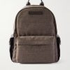 Leather-Trimmed Woven Backpack Leather-Trimmed Woven Backpack