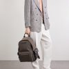 Leather-Trimmed Woven Backpack - OU Leather-Trimmed Woven Backpack - OU