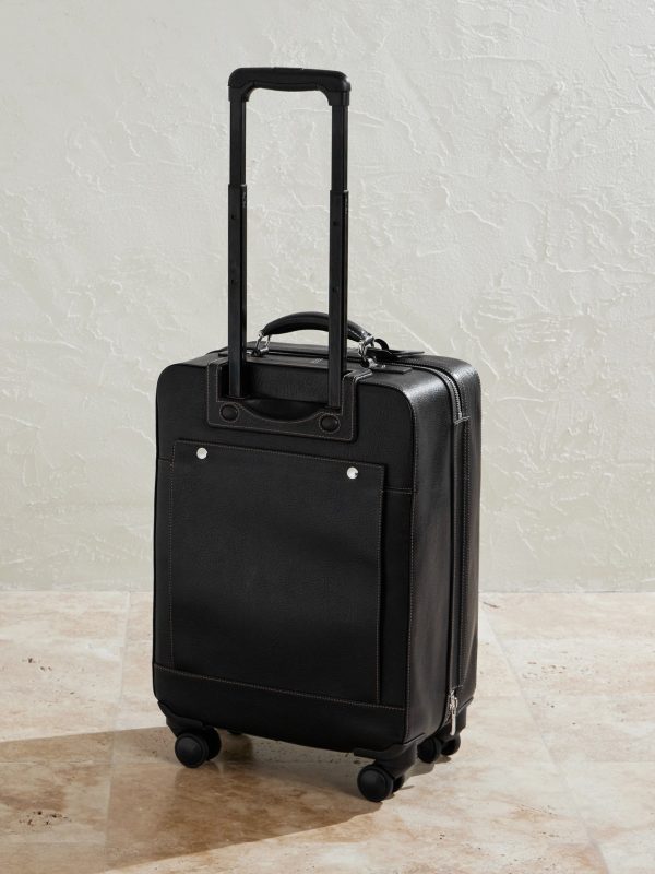 Full-Grain Leather Carry-On Suitcase - BK Full-Grain Leather Carry-On Suitcase - BK