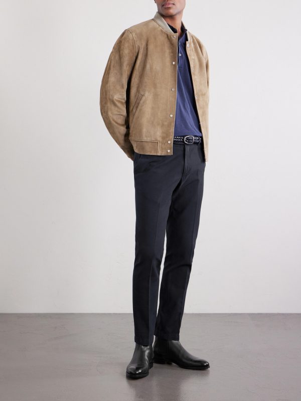 Straight-Leg Cotton-Blend Chinos - OU Straight-Leg Cotton-Blend Chinos - OU