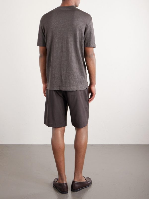 Linen-Blend T-Shirt - BK