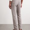 Straight-Leg Linen Drawstring Trousers - BK Straight-Leg Linen Drawstring Trousers - BK