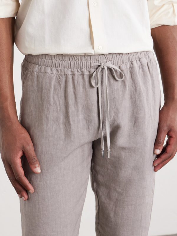 Straight-Leg Linen Drawstring Trousers - CU Straight-Leg Linen Drawstring Trousers - CU