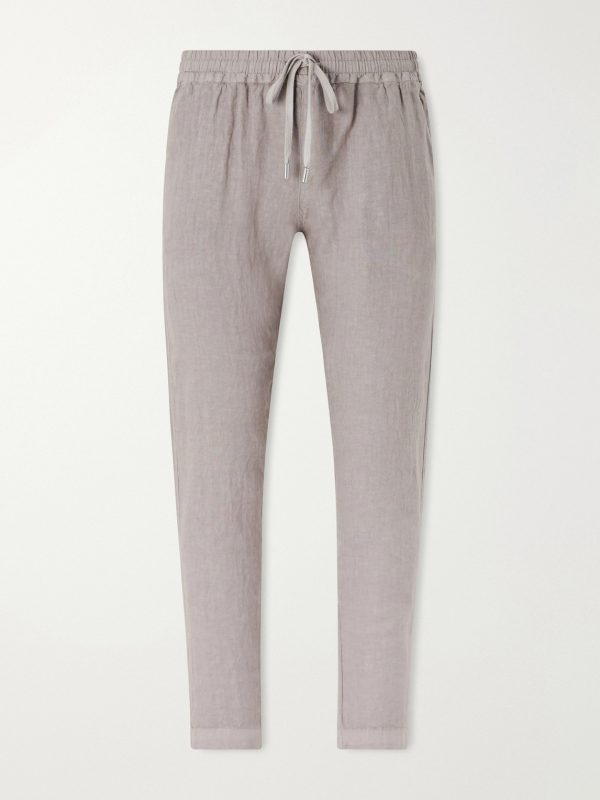 Straight-Leg Linen Drawstring Trousers Straight-Leg Linen Drawstring Trousers