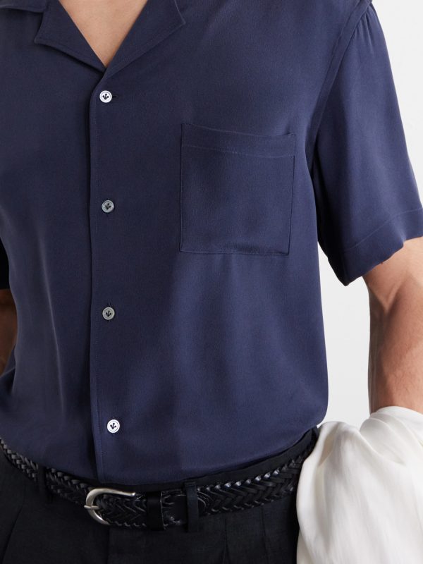 Camp-Collar Silk Shirt - CU Camp-Collar Silk Shirt - CU