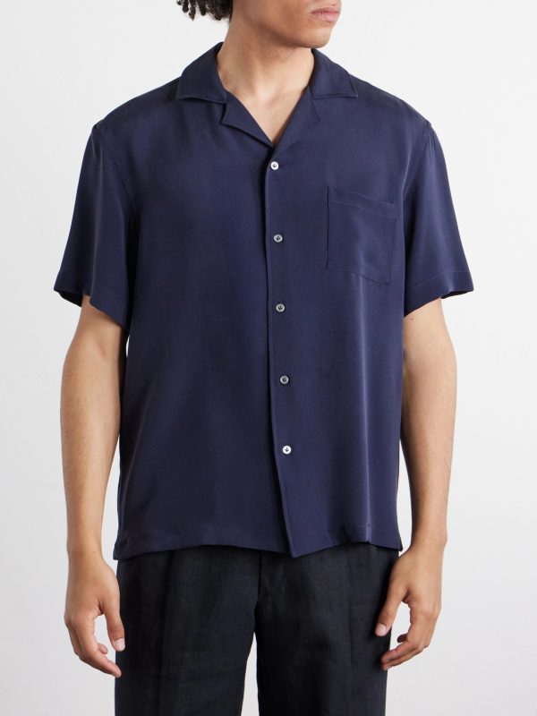 Camp-Collar Silk Shirt - FR Camp-Collar Silk Shirt - FR