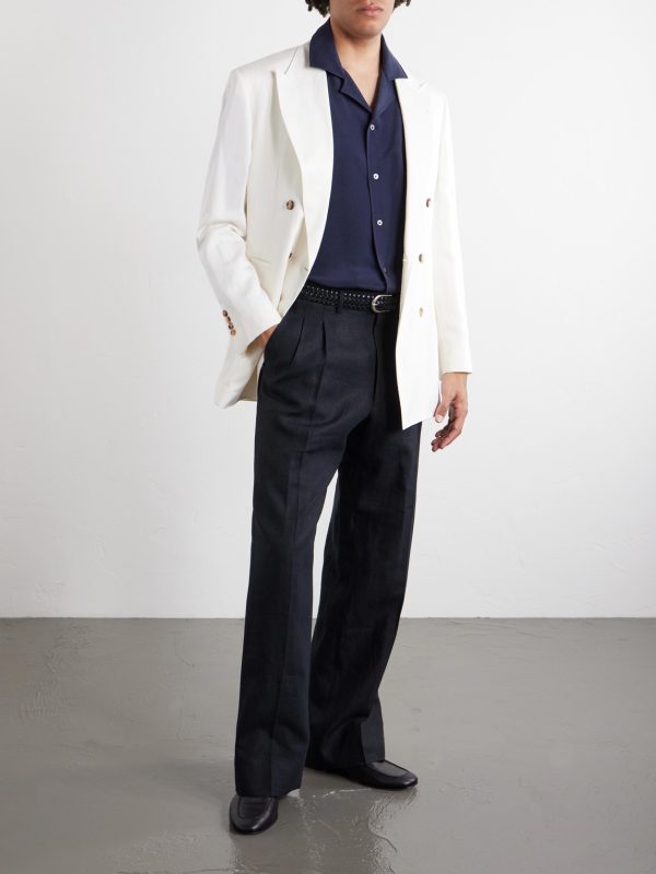 Camp-Collar Silk Shirt - OU Camp-Collar Silk Shirt - OU
