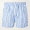 Straight-Leg Mid-Length Striped Swim Shorts Straight-Leg Mid-Length Striped Swim Shorts