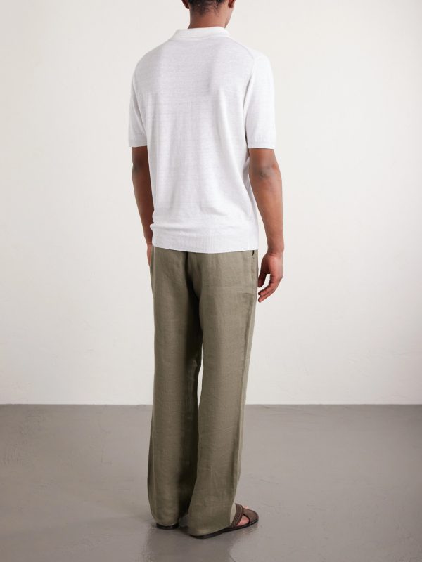 Linen and Cotton-Blend Polo Shirt - BK Linen and Cotton-Blend Polo Shirt - BK