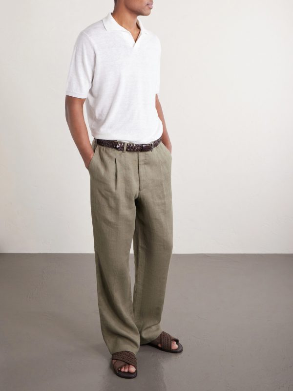 Linen and Cotton-Blend Polo Shirt - OU Linen and Cotton-Blend Polo Shirt - OU