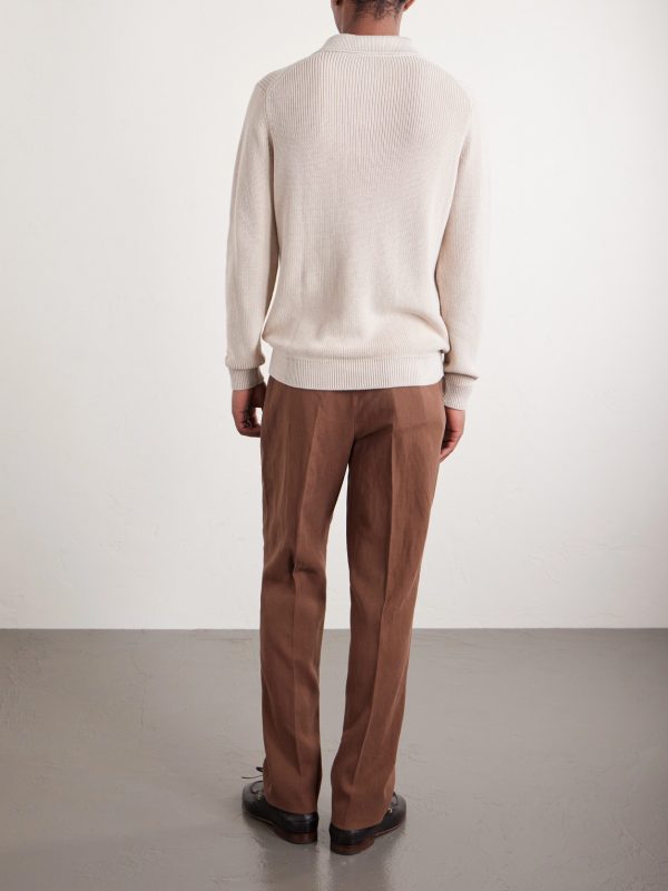 Cotton Long Sleeve Polo - BK