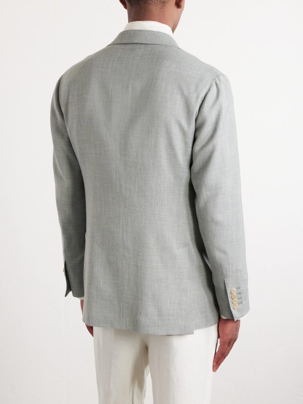 Wool, Silk and Linen-Blend Blazer - BK