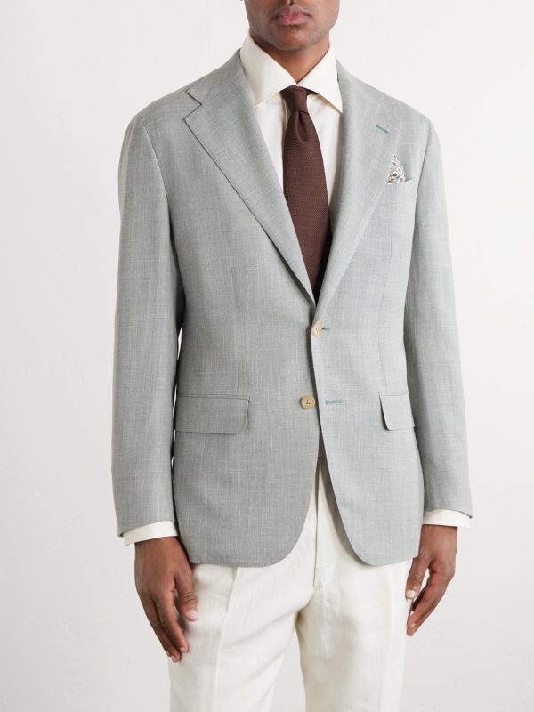 Wool, Silk and Linen-Blend Blazer - FR