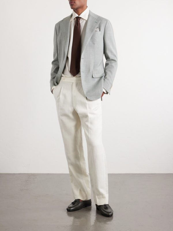 Wool, Silk and Linen-Blend Blazer - OU