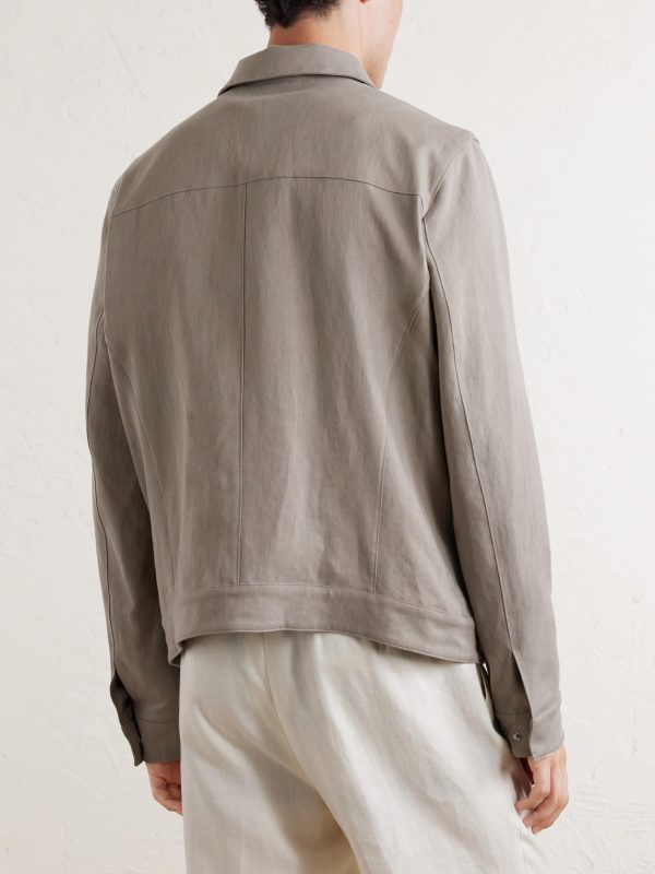 Linen Bomber Jacket - BK Linen Bomber Jacket - BK