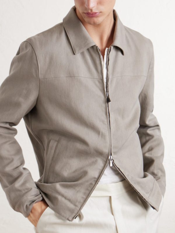 Linen Bomber Jacket - CU Linen Bomber Jacket - CU