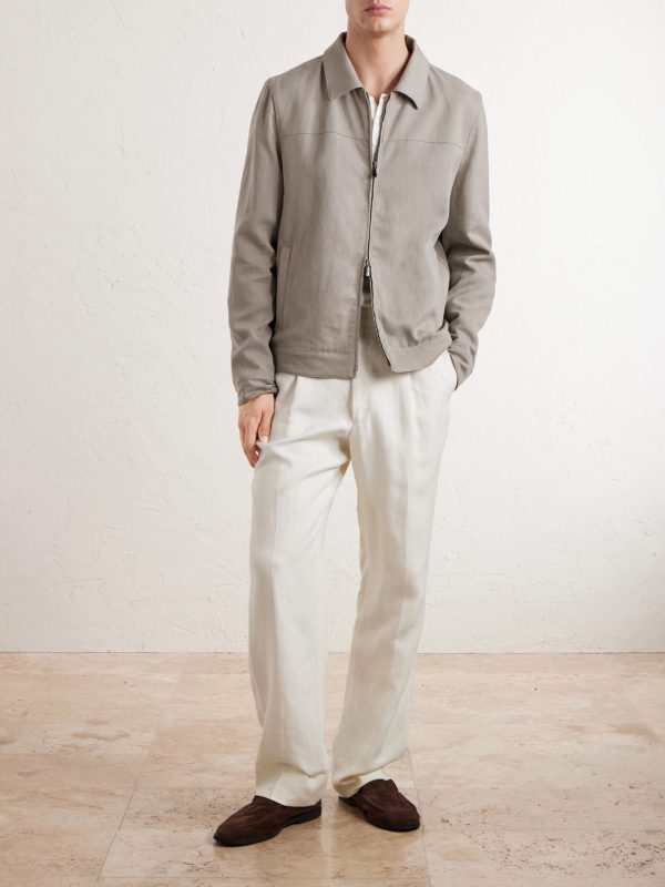 Linen Bomber Jacket - OU Linen Bomber Jacket - OU