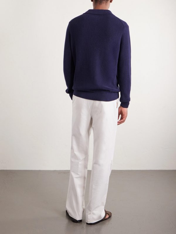 Cotton Polo Sweater - BK Cotton Polo Sweater - BK