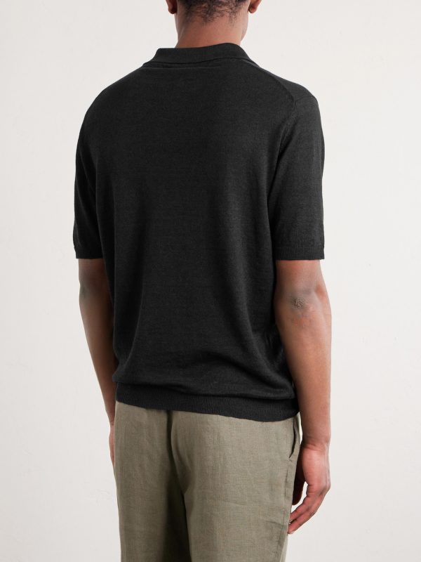 Linen and Cotton-Blend Polo Shirt - BK Linen and Cotton-Blend Polo Shirt - BK