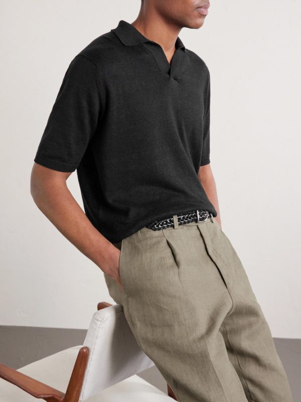 Linen and Cotton-Blend Polo Shirt - CU Linen and Cotton-Blend Polo Shirt - CU