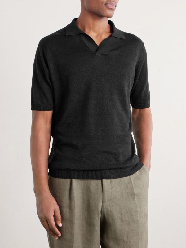 Linen and Cotton-Blend Polo Shirt - FR Linen and Cotton-Blend Polo Shirt - FR