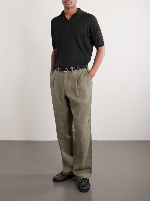 Linen and Cotton-Blend Polo Shirt - OU Linen and Cotton-Blend Polo Shirt - OU