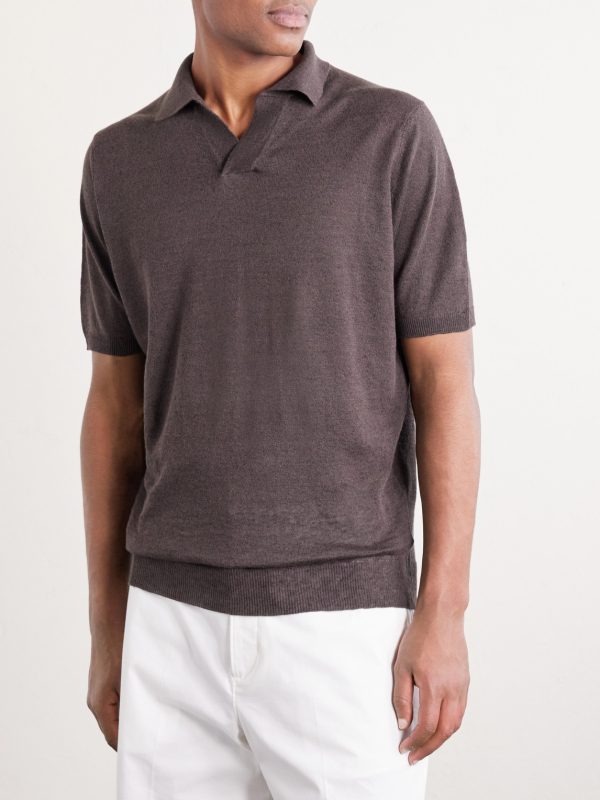 Linen and Cotton-Blend Polo Shirt - FR