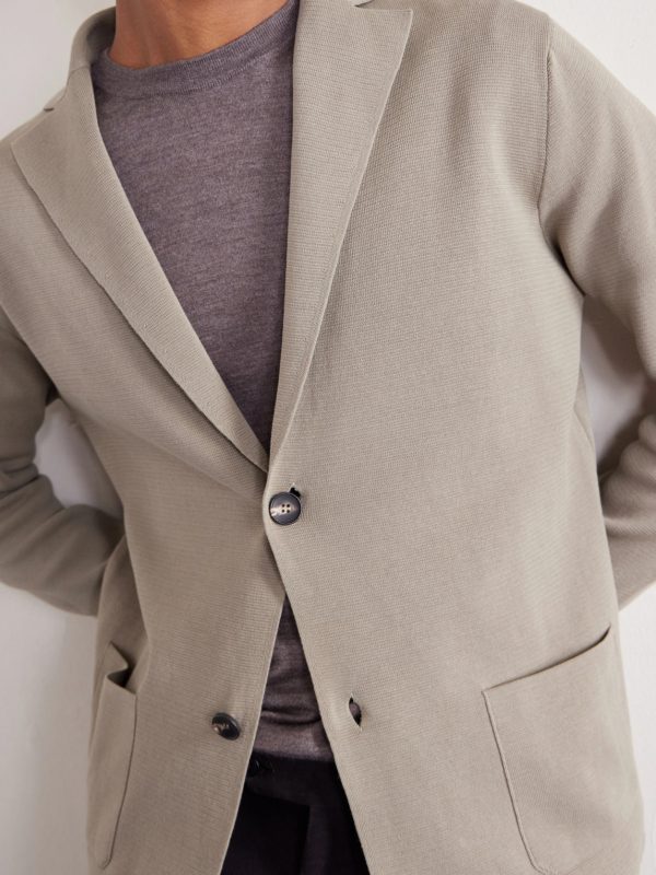 Cotton Crepe Knitted Blazer - CU