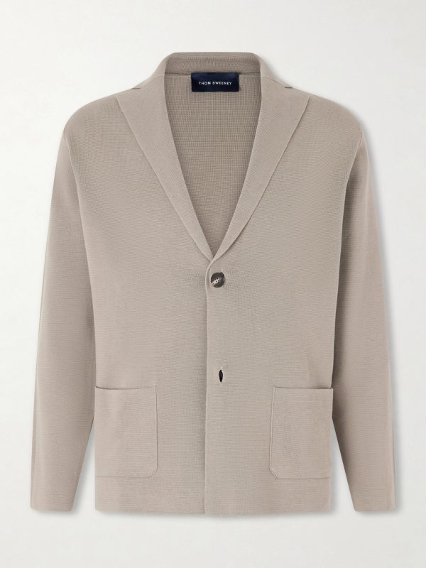 Cotton Crepe Knitted Blazer
