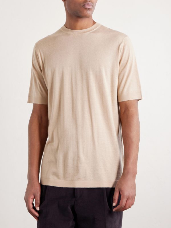 Cashmere and Silk-Blend Knitted T-Shirt - FR Cashmere and Silk-Blend Knitted T-Shirt - FR