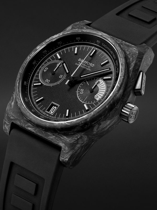 B347 Carbon Predator Automatic Chronograph 41.5mm Carbon Fibre and Rubber Watch, Ref. No. B3CABL.B2RUBL - FR