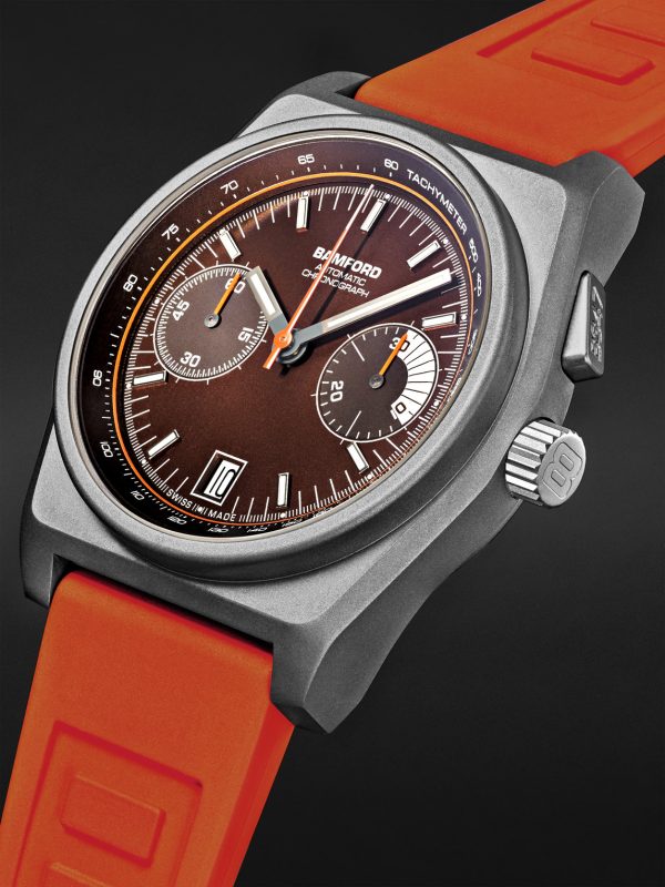 B347 Automatic Chronograph 41.5mm Titanium and Rubber Watch, Ref. No. B3TIBRFO.B2RUOR - FR B347 Automatic Chronograph 41.5mm Titanium and Rubber Watch, Ref. No. B3TIBRFO.B2RUOR - FR