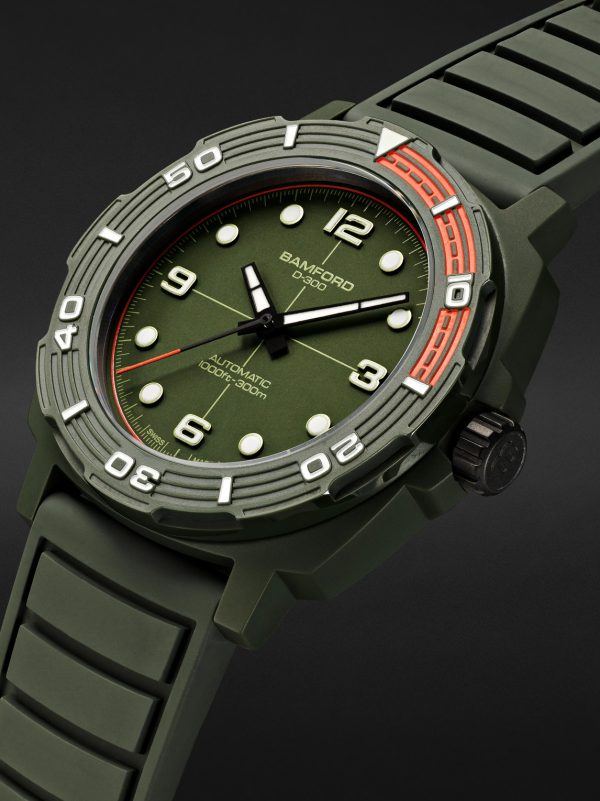 D-300 Automatic 42mm Ceramic and Rubber Watch, Ref. No. D3CEGROR.D2RUGR - FR