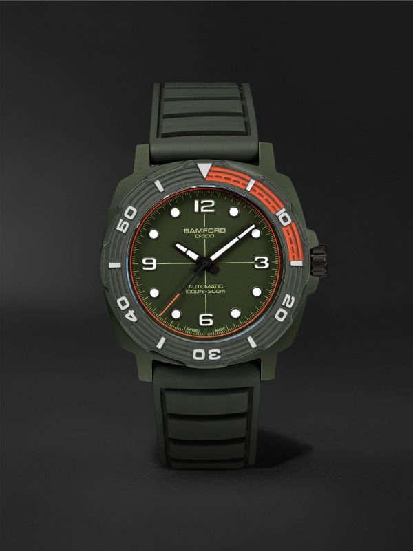 D-300 Automatic 42mm Ceramic and Rubber Watch, Ref. No. D3CEGROR.D2RUGR