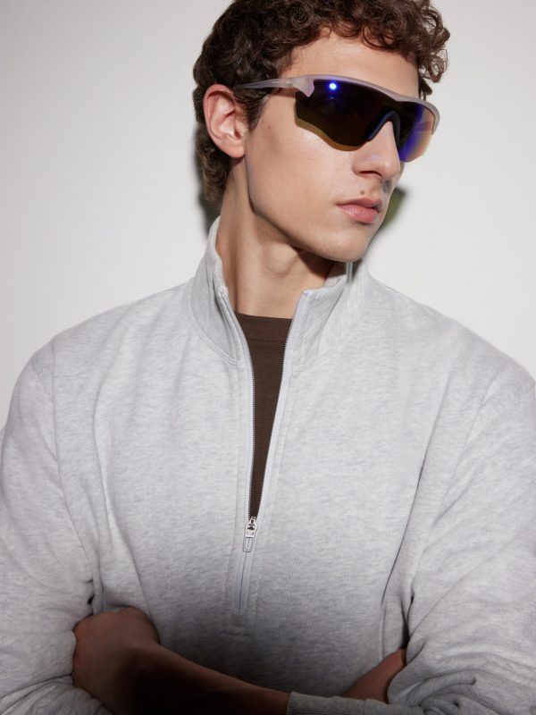 Junya Racer D-Frame Polycarbonate Sunglasses - BK Junya Racer D-Frame Polycarbonate Sunglasses - BK