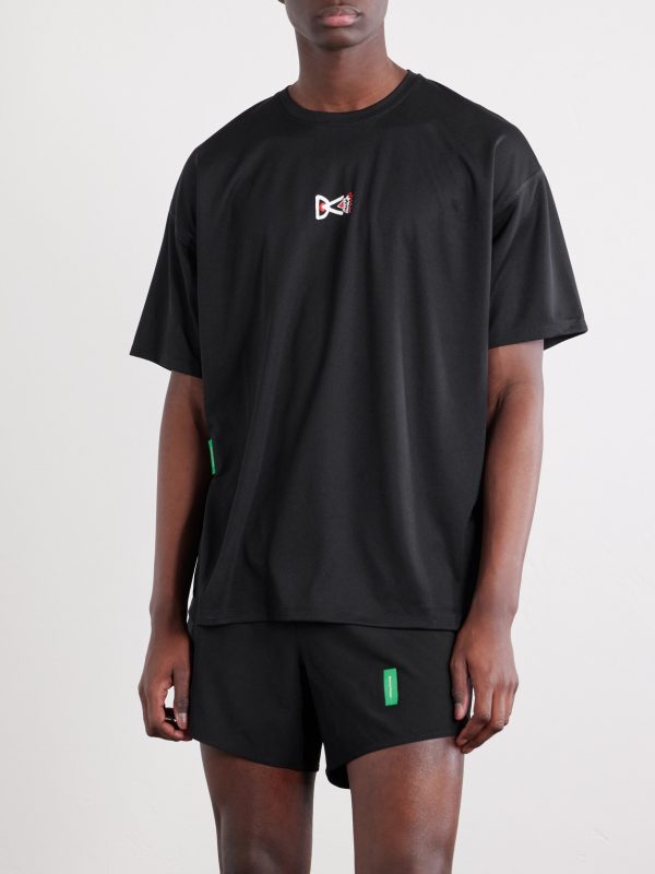 Logo-Print Perforated Recycled-Jersey T-Shirt - FR Logo-Print Perforated Recycled-Jersey T-Shirt - FR