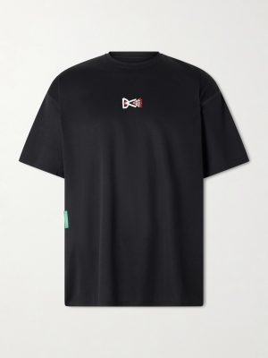 Logo-Print Perforated Recycled-Jersey T-Shirt
