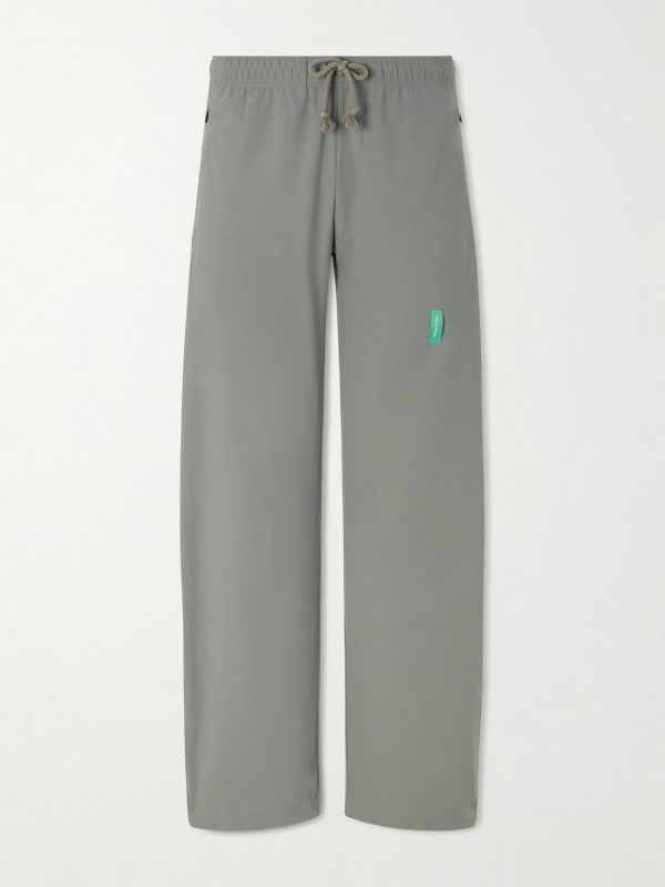 Barrel-Leg Logo-Appliquéd Shell Track Pants