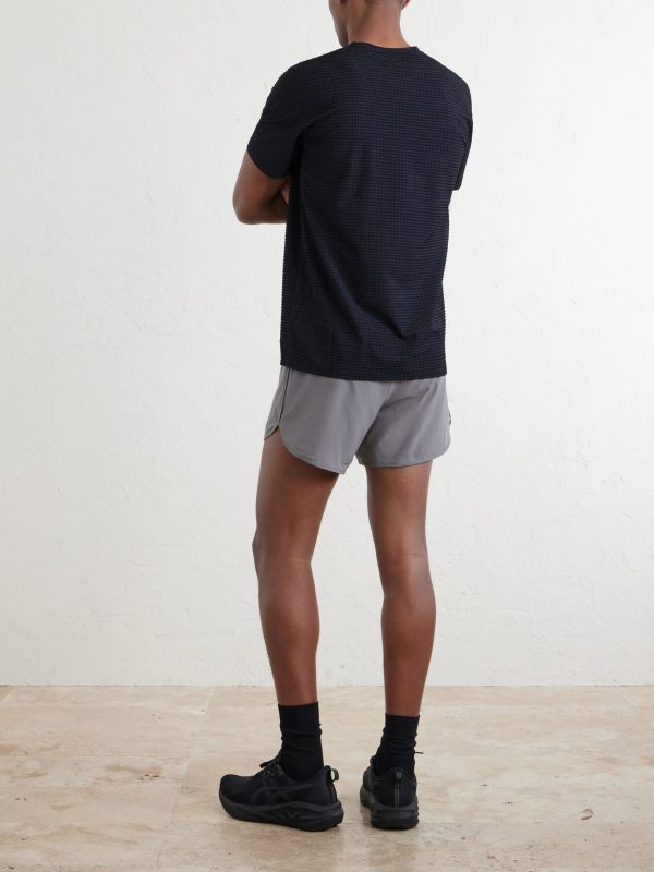 Straight-Leg Logo-Print 5" Stretch-Jersey Running Shorts - BK Straight-Leg Logo-Print 5" Stretch-Jersey Running Shorts - BK