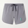 Straight-Leg Logo-Print 5" Stretch-Jersey Running Shorts Straight-Leg Logo-Print 5" Stretch-Jersey Running Shorts