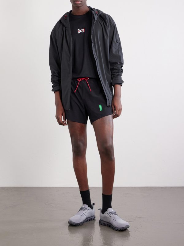 Straight-Leg Logo-Print 5" Stretch-Jersey Running Shorts - OU