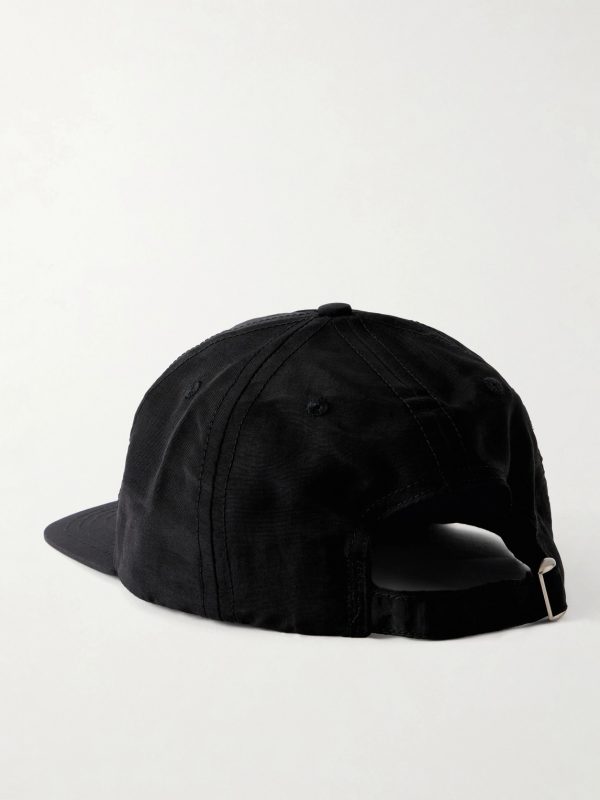 Embroidered Nylon-Taslan Baseball Cap - BK Embroidered Nylon-Taslan Baseball Cap - BK