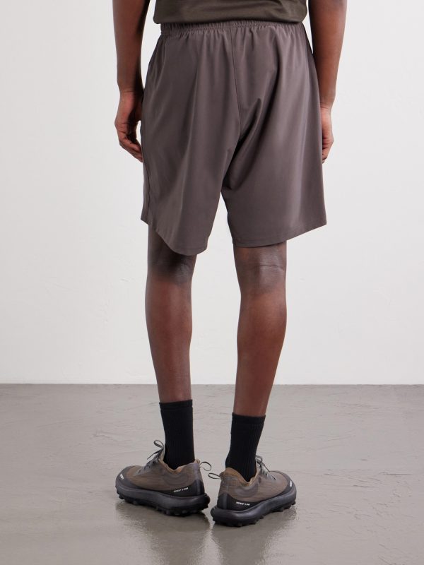 Straight-Leg Logo-Appliquéd 9" Stretch-Jersey Running Shorts - BK Straight-Leg Logo-Appliquéd 9" Stretch-Jersey Running Shorts - BK