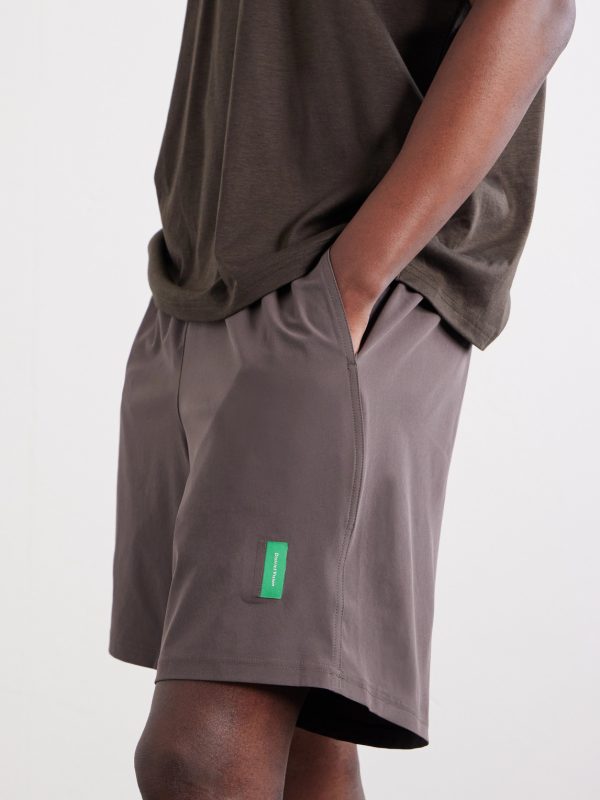 Straight-Leg Logo-Appliquéd 9" Stretch-Jersey Running Shorts - CU Straight-Leg Logo-Appliquéd 9" Stretch-Jersey Running Shorts - CU