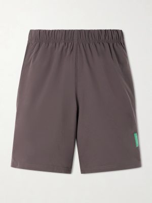 Straight-Leg Logo-Appliquéd 9" Stretch-Jersey Running Shorts Straight-Leg Logo-Appliquéd 9" Stretch-Jersey Running Shorts