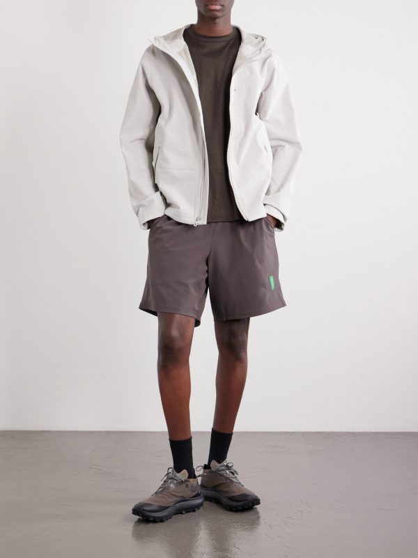 Straight-Leg Logo-Appliquéd 9" Stretch-Jersey Running Shorts - OU Straight-Leg Logo-Appliquéd 9" Stretch-Jersey Running Shorts - OU